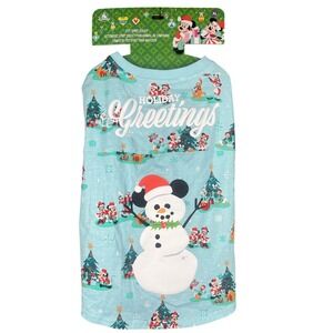 Disney Mickey Minnie Mouse Holiday Greetings Pet Spirit Jersey Dog Shirt XL